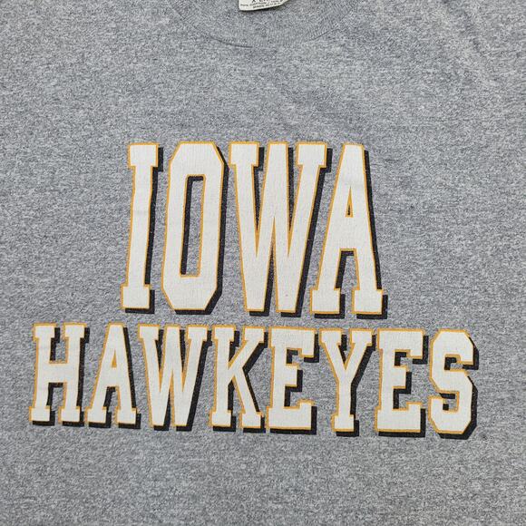 Vintage 90s Iowa Hawkeyes Shirt XL 23x27 Gray Spellout - Picture 7 of 12